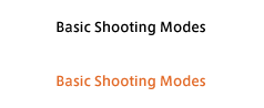 Basic Shooting Modes