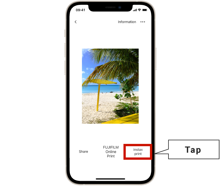 3) Tap "instax print".