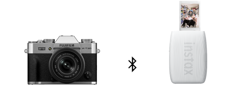 2) Enciende la impresora instax™ Smartphone y emparejala con la cámara.