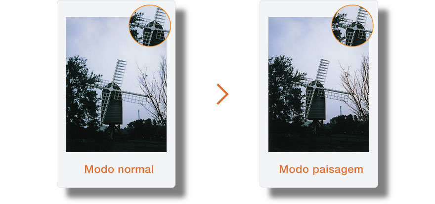 Modo normal/Modo paisagem