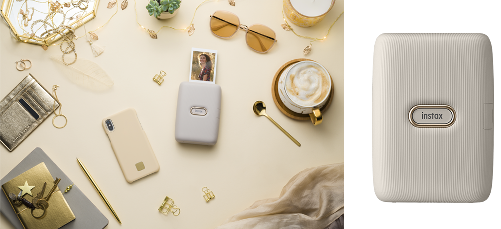 beige gold instax mini link