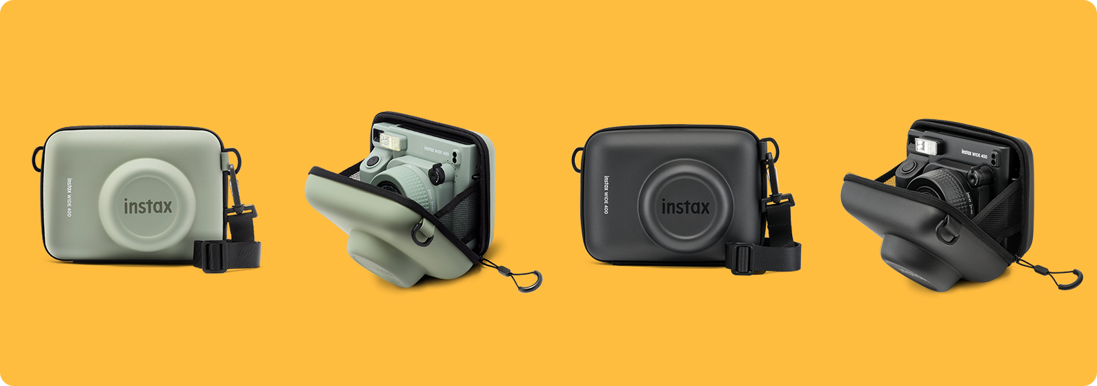 Borsa Tela Finta Pelle Borsa Fujifilm Instax Wide 300 - Custodia Tela E Pelle PU - Tracolla Polipropilene Instax Wide 400