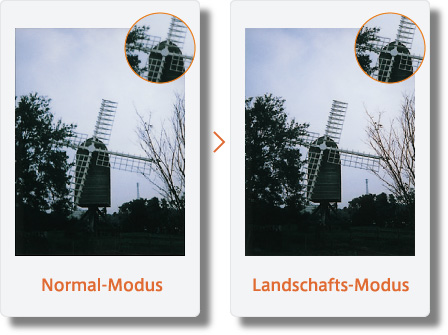 Normal-Modus/Landschafts-Modus