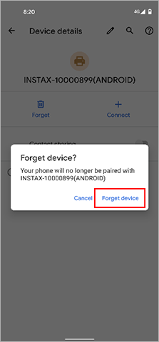 Tap “Forget device”.